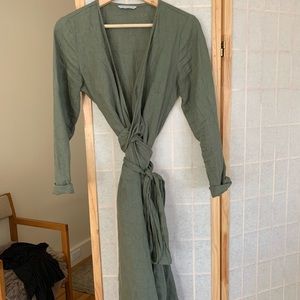 Linen Fox Rosemary Wrap Dress